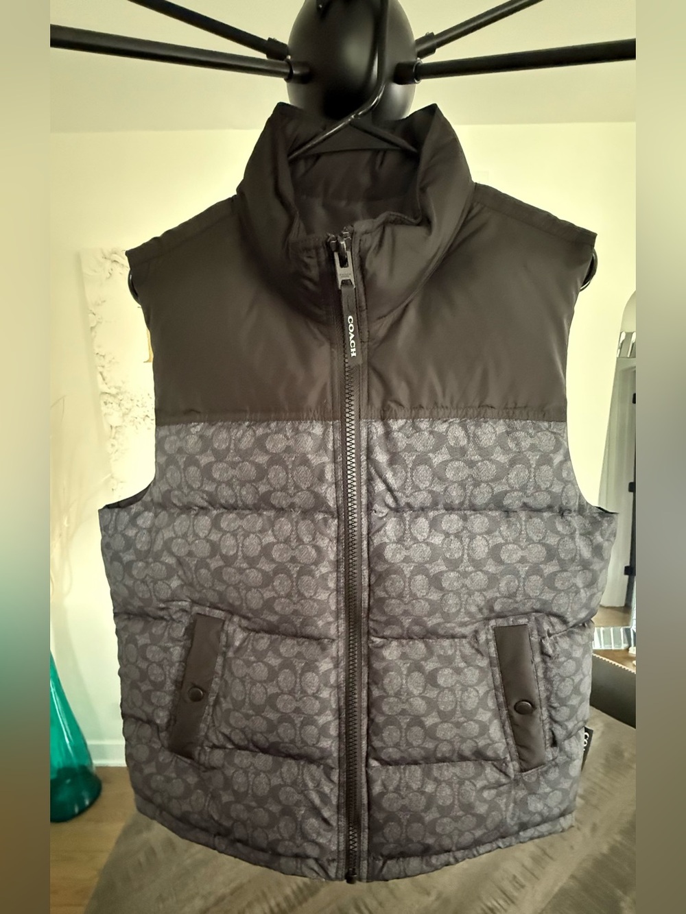 Coach Men's Gray Signature Quilted Puffer Vest